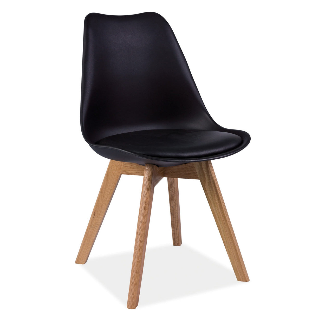 Scaune dining lemn Kris, negru/stejar, 49X43X83