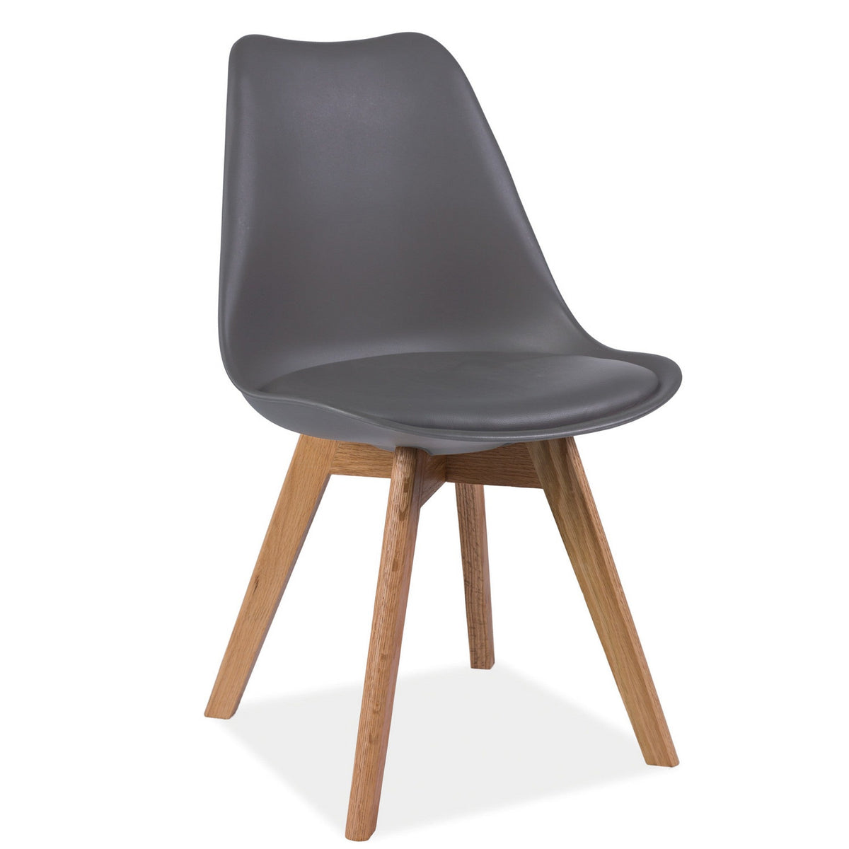 Scaune dining stofa Kris, gri, piele ecologica, 49X43X83