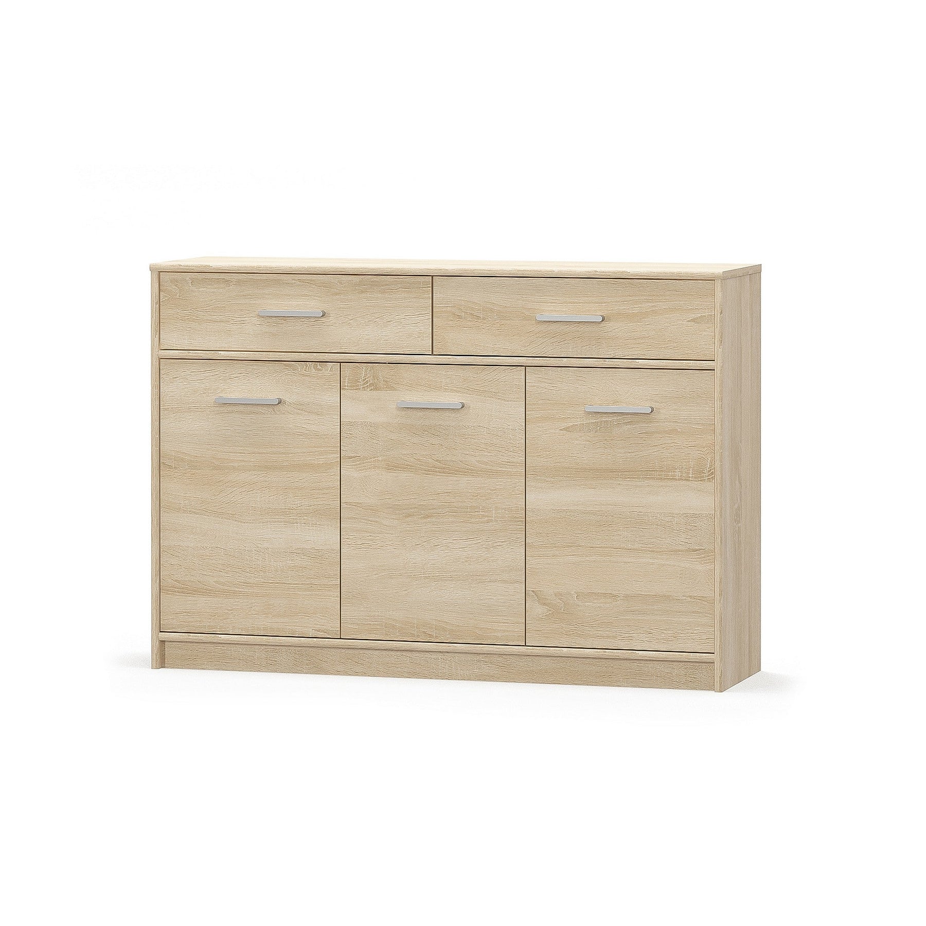 Comoda cu 2 sertare si 3 usi Tips stejar sonoma, 123x34x85 cm
