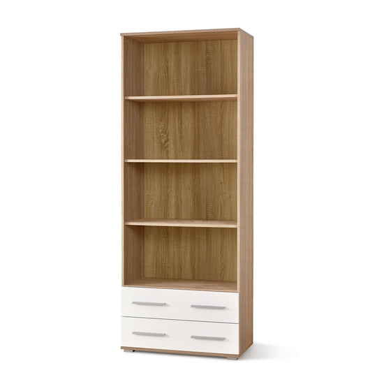 Biblioteca birou Lima, alb/stejar sonoma, 77X40X200 CM