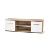 Comoda tv depozitare Lima, alb/sonoma, 137x40x44 cm