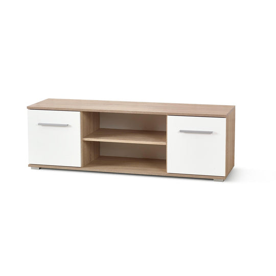 Comoda tv depozitare Lima, alb/sonoma, 137x40x44 cm