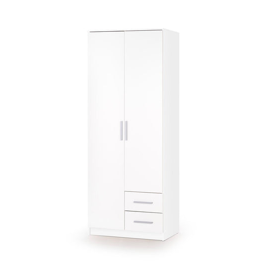 Dulap cu sertare si 2 usi Lima S2, alb, 205x52x80 cm