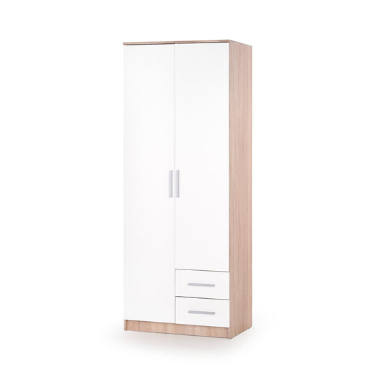 Dulap LIMA S-2, alb/sonoma, 80x52x205 cm