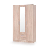 Dulap LIMA S-3, sonoma/oglinda, 120x52x205 cm