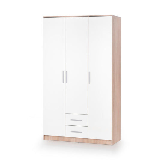 Dulap LIMA S-3, alb/sonoma, 120x52x205 cm