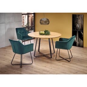 Scaun tapitat K377, verde, 60x62x81 cm