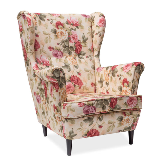 Fotoliu fix tapitat Lord, stofa multicolora, 82X92X101 cm