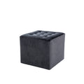 Taburet LORI catifea negru, 39x39x34 CM