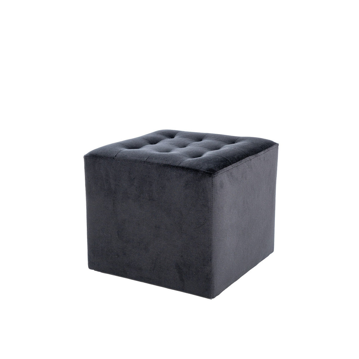 Taburet LORI catifea negru, 39x39x34 CM