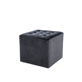 Taburet LORI catifea negru, 39x39x34 CM