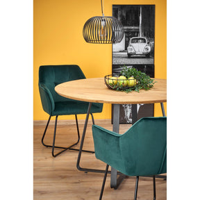 Scaun tapitat K377, verde, 60x62x81 cm