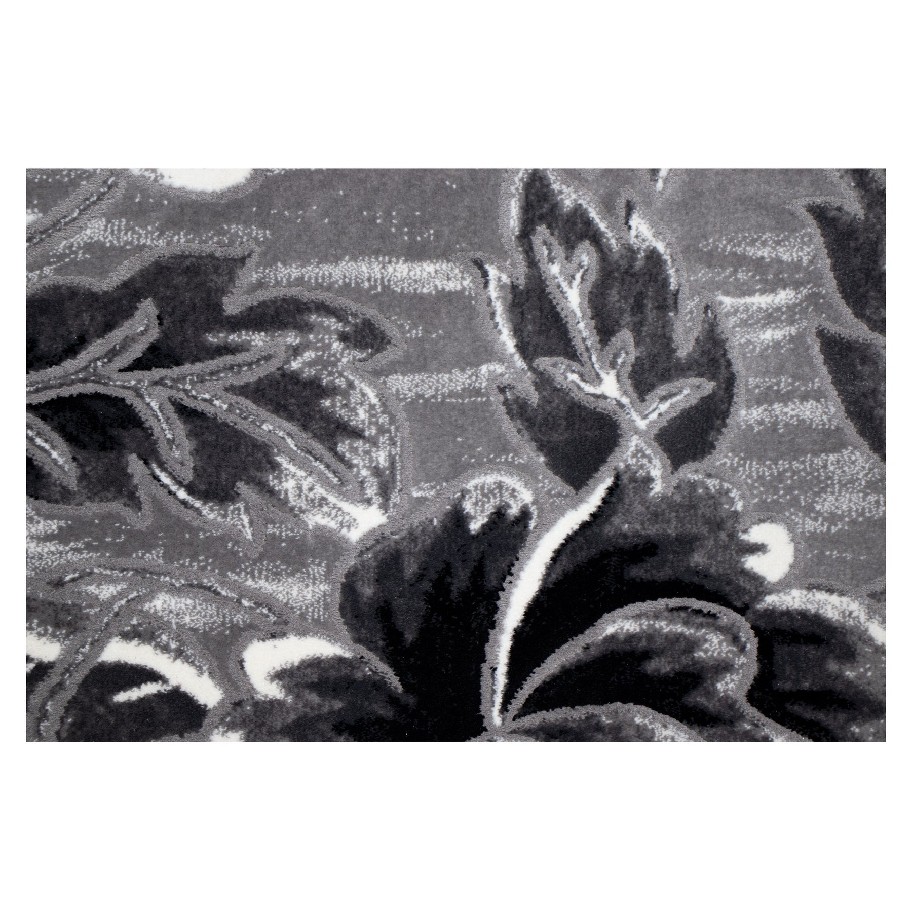 Covor MARINA POIANA LUX cu imprimeu floral, gri/negru