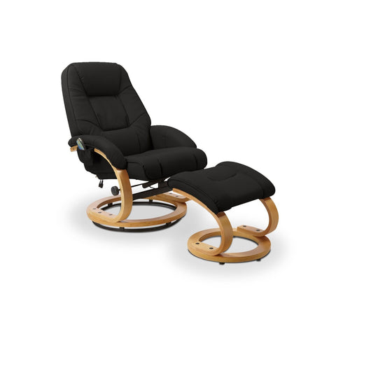 Fotoliu recliner Matador, piele ecologica neagra, 71x76x103 cm