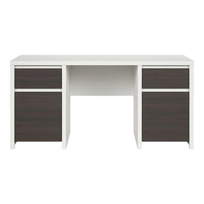 Birou calculator mare KASPIAN, alb mat/wenge 160X65X77 CM