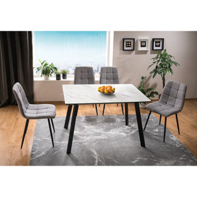 Scaun tapitat MILA, gri, 47x45x87 - ACAJU 