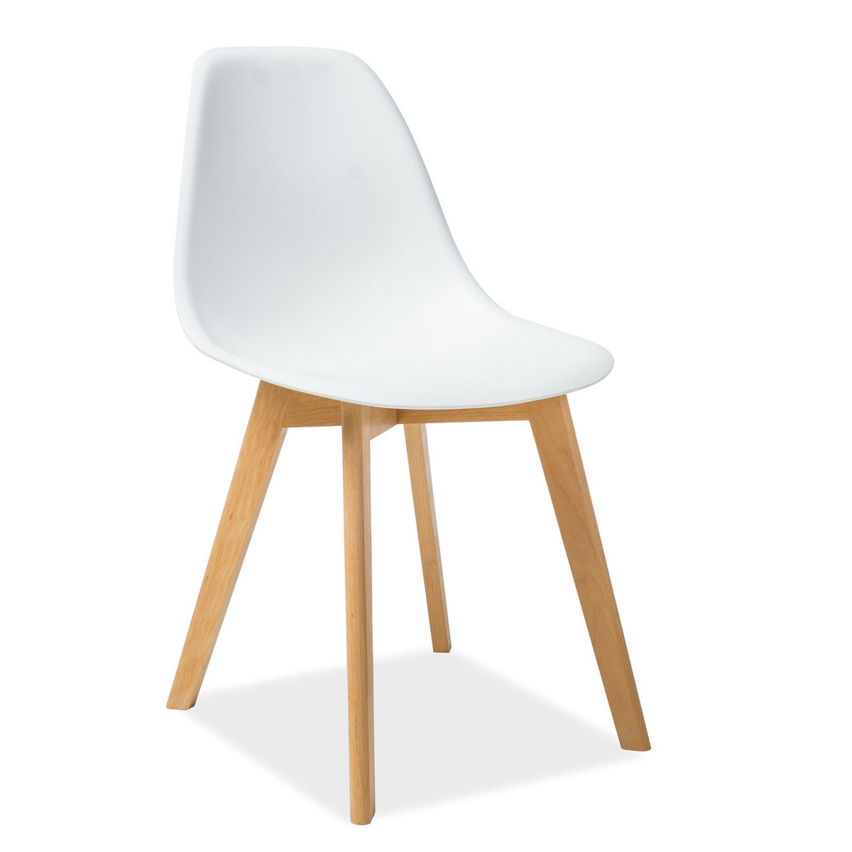 Scaun din lemn si plastic alb Moris, 46X38X85