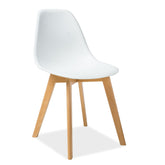 Scaun din lemn si plastic alb Moris, 46X38X85