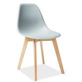 Scaun din lemn si plastic gri deschis Moris, 46X38X85