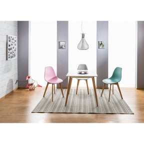 Scaun din lemn si plastic gri deschis Moris, 46X38X85