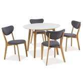 Masa living rotunda alba Mosso II, structura din lemn, 100X100X75