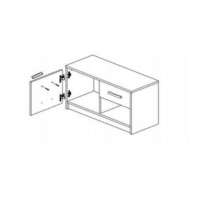 Pantofar cu usa si sertar TIPS stejar sonoma/alb, PAL, 83x34x42 cm