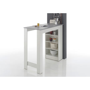 Masa bar alb cu beton MOJITO, 115x50x103 cm