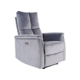 Fotoliu recliner NEPTUN, stofa catifelata gri, 76x94x96 cm