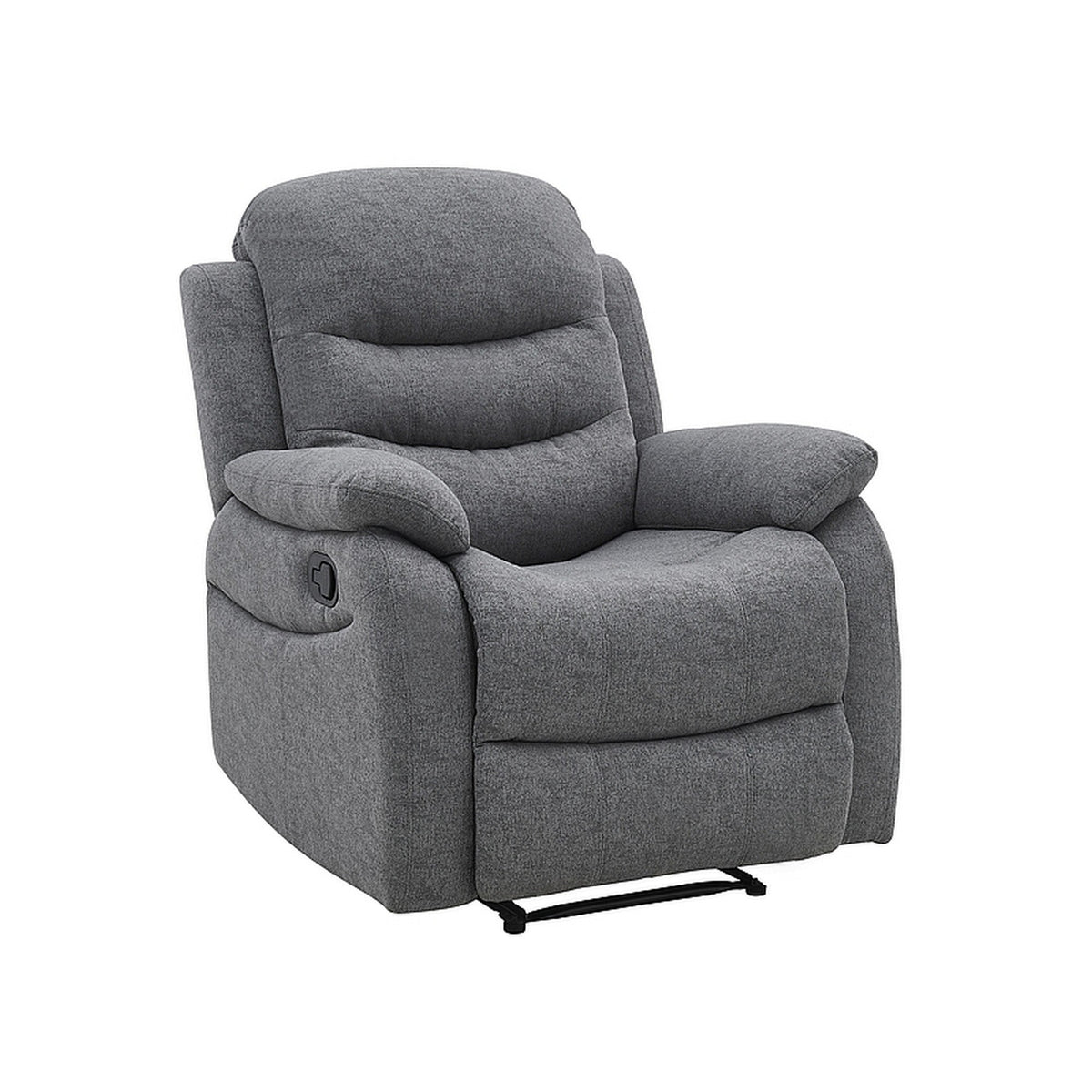 Fotoliu cu recliner NERON, gri/negru, stofa/metal, 72x80/160x101 cm