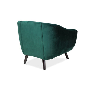 Fotoliu verde mic Nordic 1, structura din lemn, 76X55X90