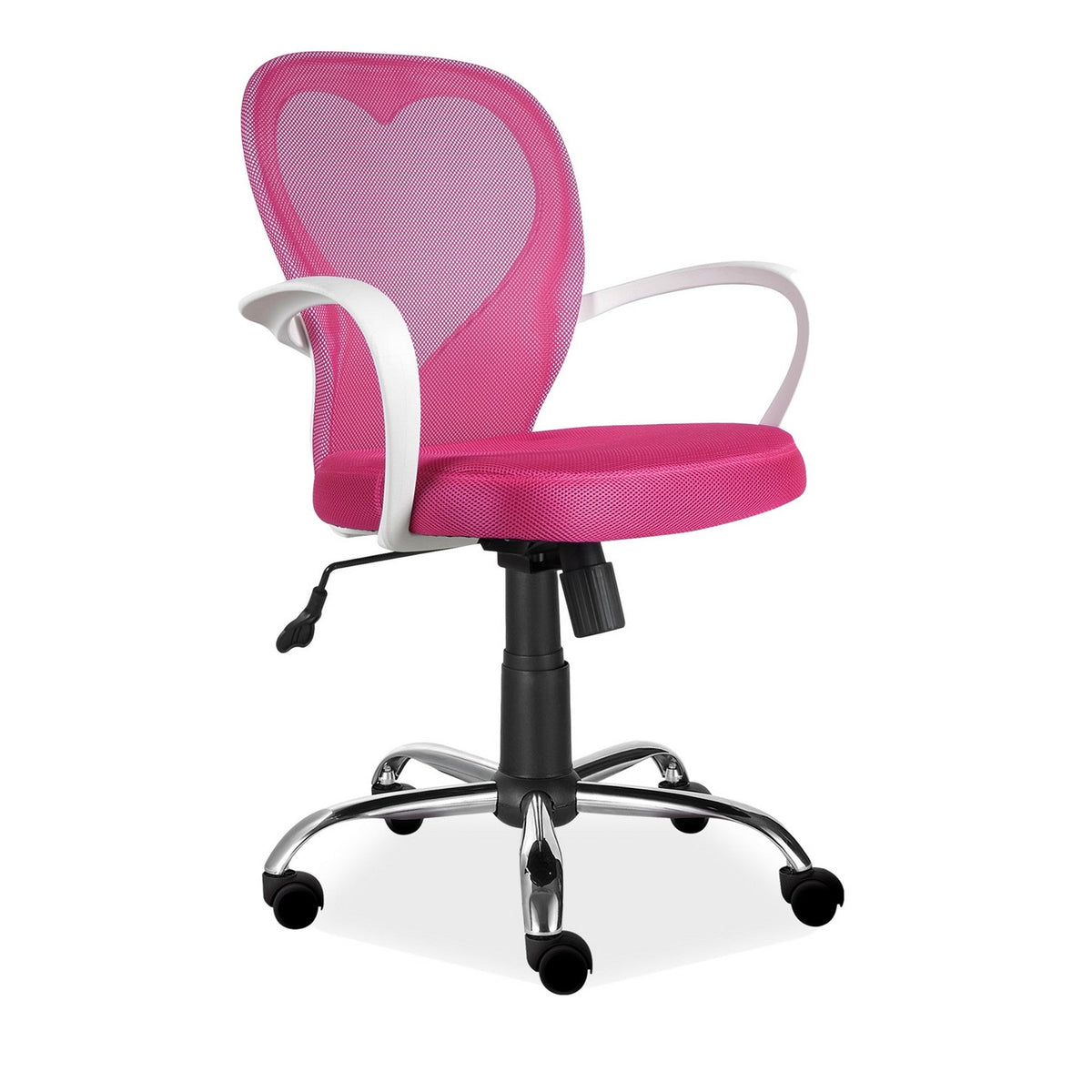 Scaun de birou DAISY, roz, stofa/polipropilena, 60x47x88/98 cm