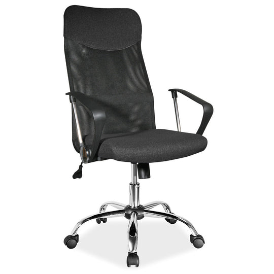 Scaun ergonomic material textil negru Q-025, 62X50X107/116