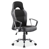 Scaun de gaming din piele negru Q033, inaltime reglabila, 63X50X116/126