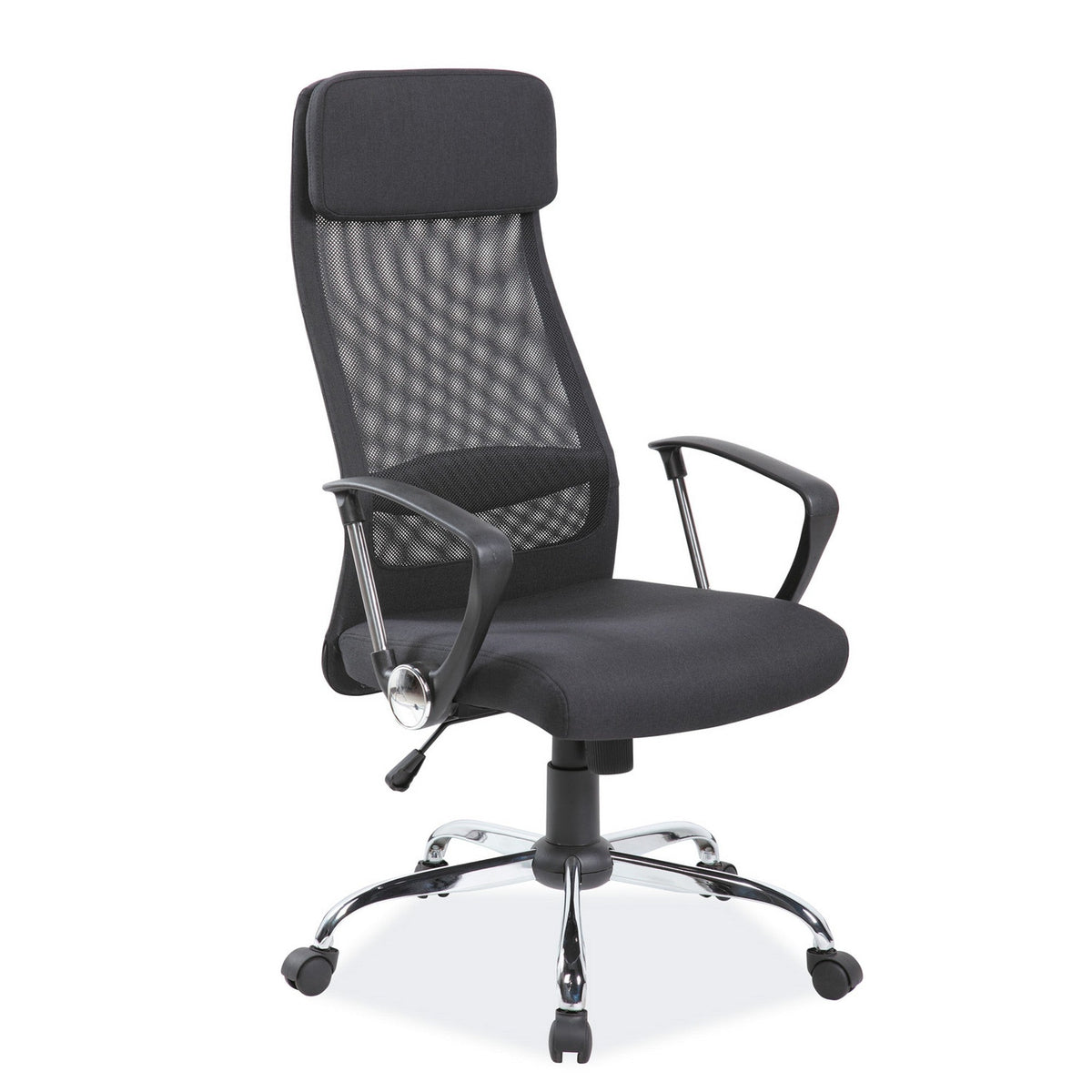 Scaun birou suport lombar negru Q-345, 62X49X118/128