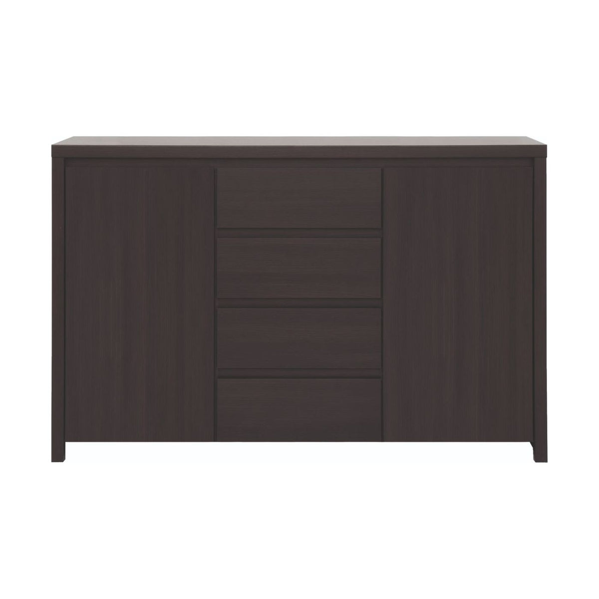 Comoda wenge cu 4 sertare si 2 usi Kaspian, 143.5X40.5X92 CM
