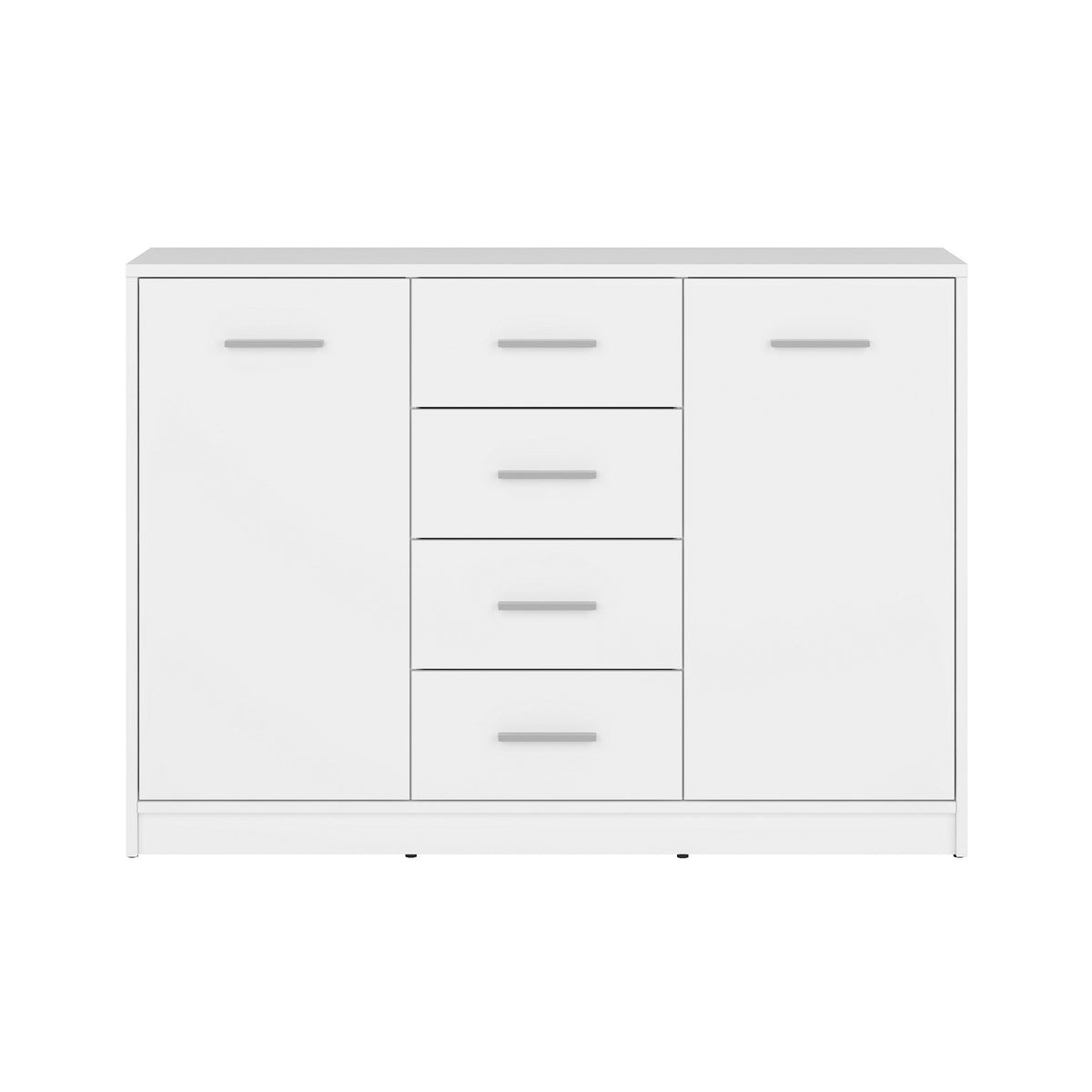 Comode 4 sertare albe NEPO PLUS, 118,5X34X84 CM