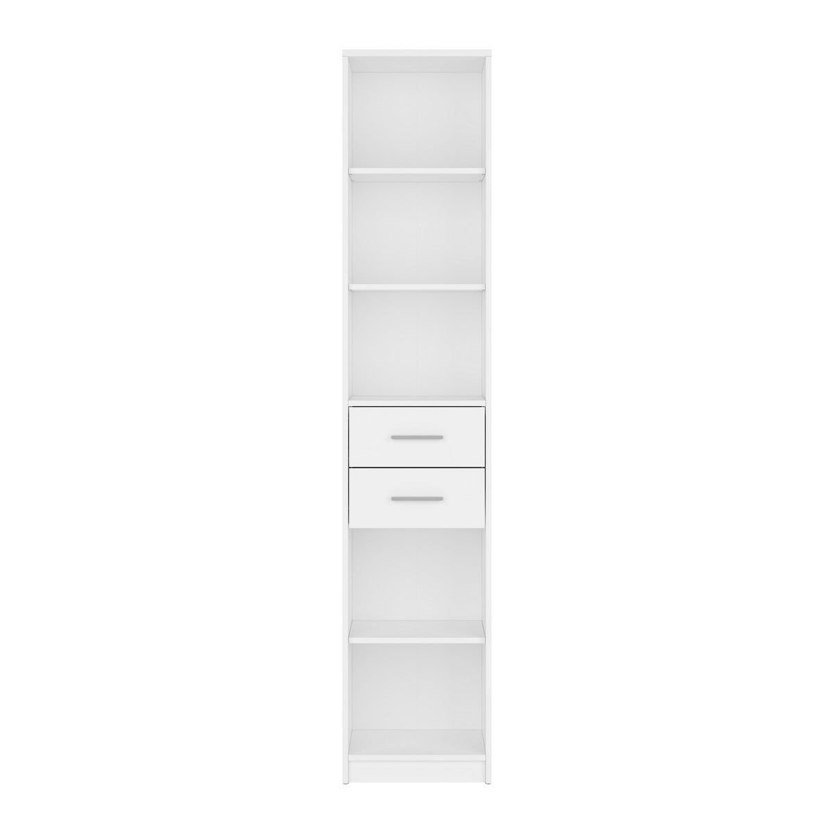 Biblioteca Nepo plus, PAL, alb cu 2 sertare, 40x34x197 cm
