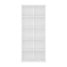 Biblioteca Nepo Plus, PAL, alb, 80X38,5X185 cm