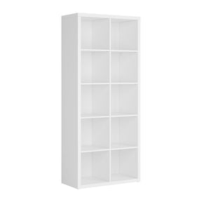 Biblioteca Nepo Plus, PAL, alb, 80X38,5X185 cm