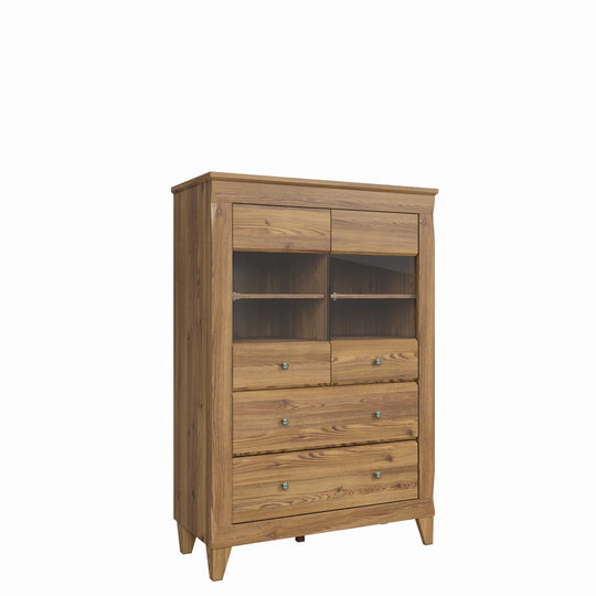 Vitrina living cu sertare Bergen REG2W2S, 102X47X150,5 CM