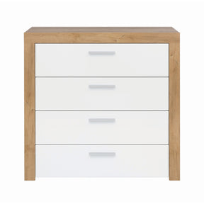 Comoda alba 4 sertare Balder, 90X39X88 CM