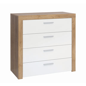 Comoda alba 4 sertare Balder, 90X39X88 CM