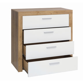 Comoda alba 4 sertare Balder, 90X39X88 CM