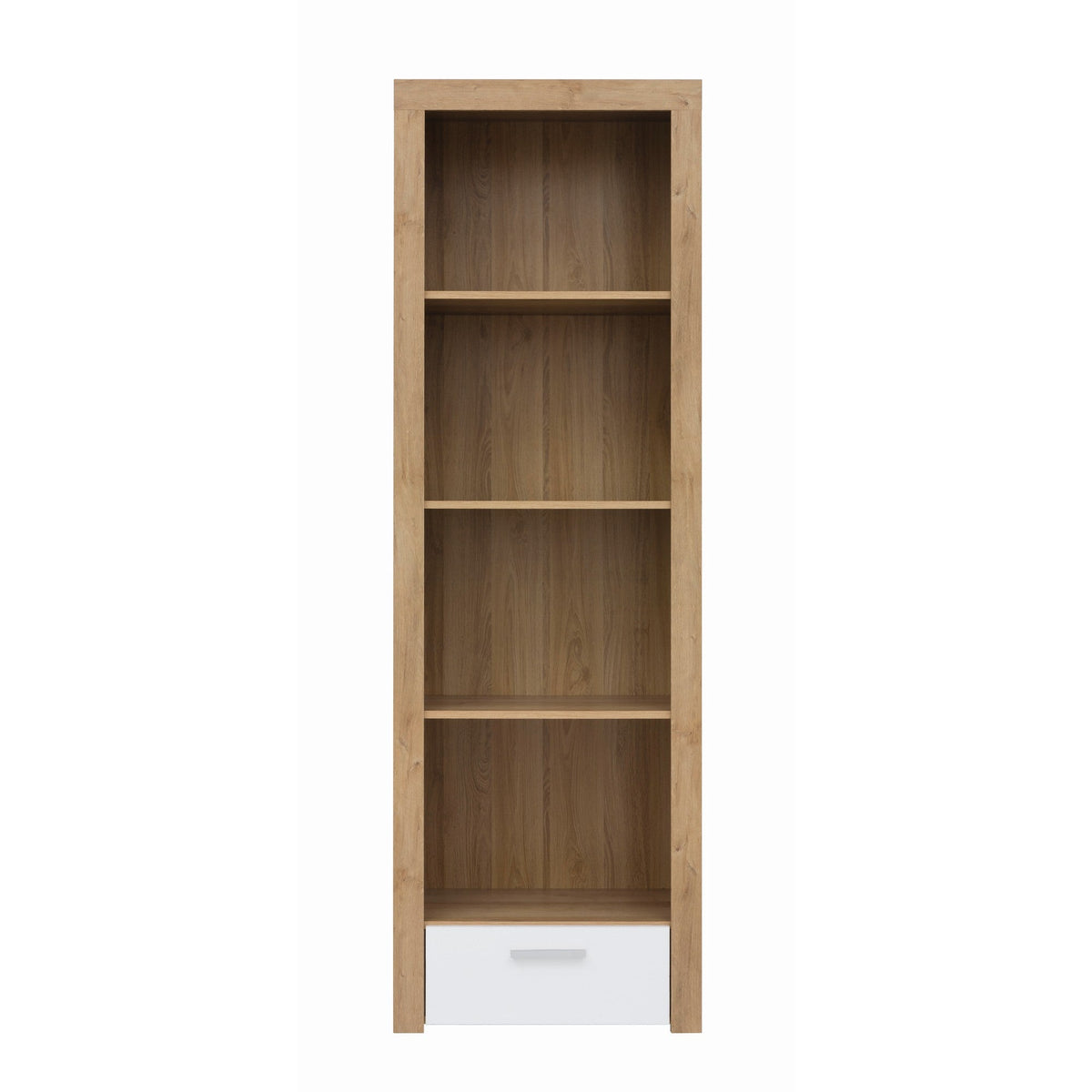 Biblioteca BALDER REG1S, PAL, alb lucios-stejar riviera, 62X39X192 cm