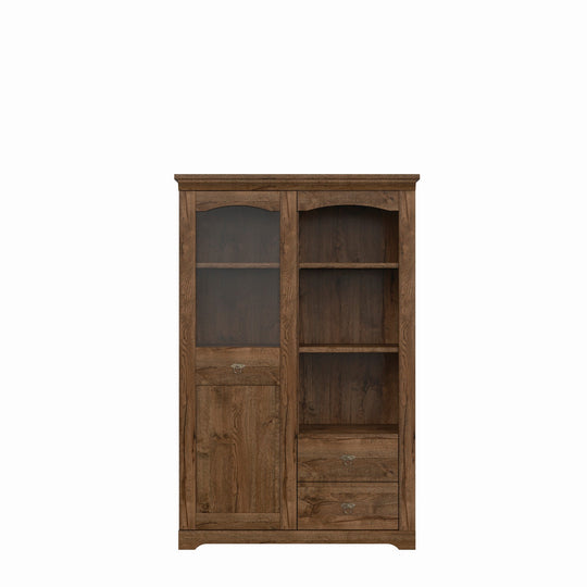 Biblioteca living cu dulap si vitrina Patras, 158,5X103X44,5 CM