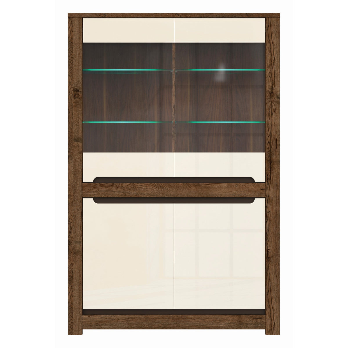 Vitrina living lucioasa cu vitrina Ruso, 104X158,5X45,5 CM