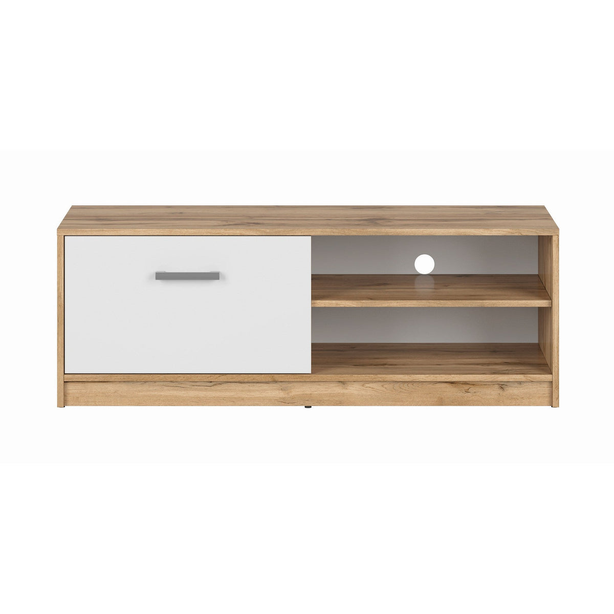 Comode fara sertare alb mat-stejar wotan Matos, 118,5X42,5X44,5 CM