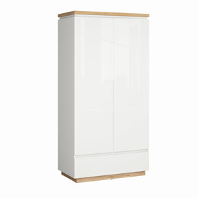 Dulap dormitor lemn alb Erla, 98x53x196 cm