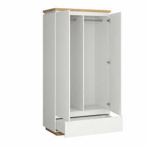 Dulap dormitor lemn alb Erla, 98x53x196 cm