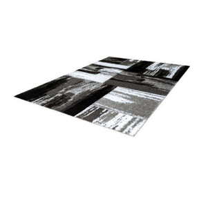 Covor SWING 100, 160x230 cm, forma dreptunghiulara, 100% polipropilena Heatset Frisee, gri/negru